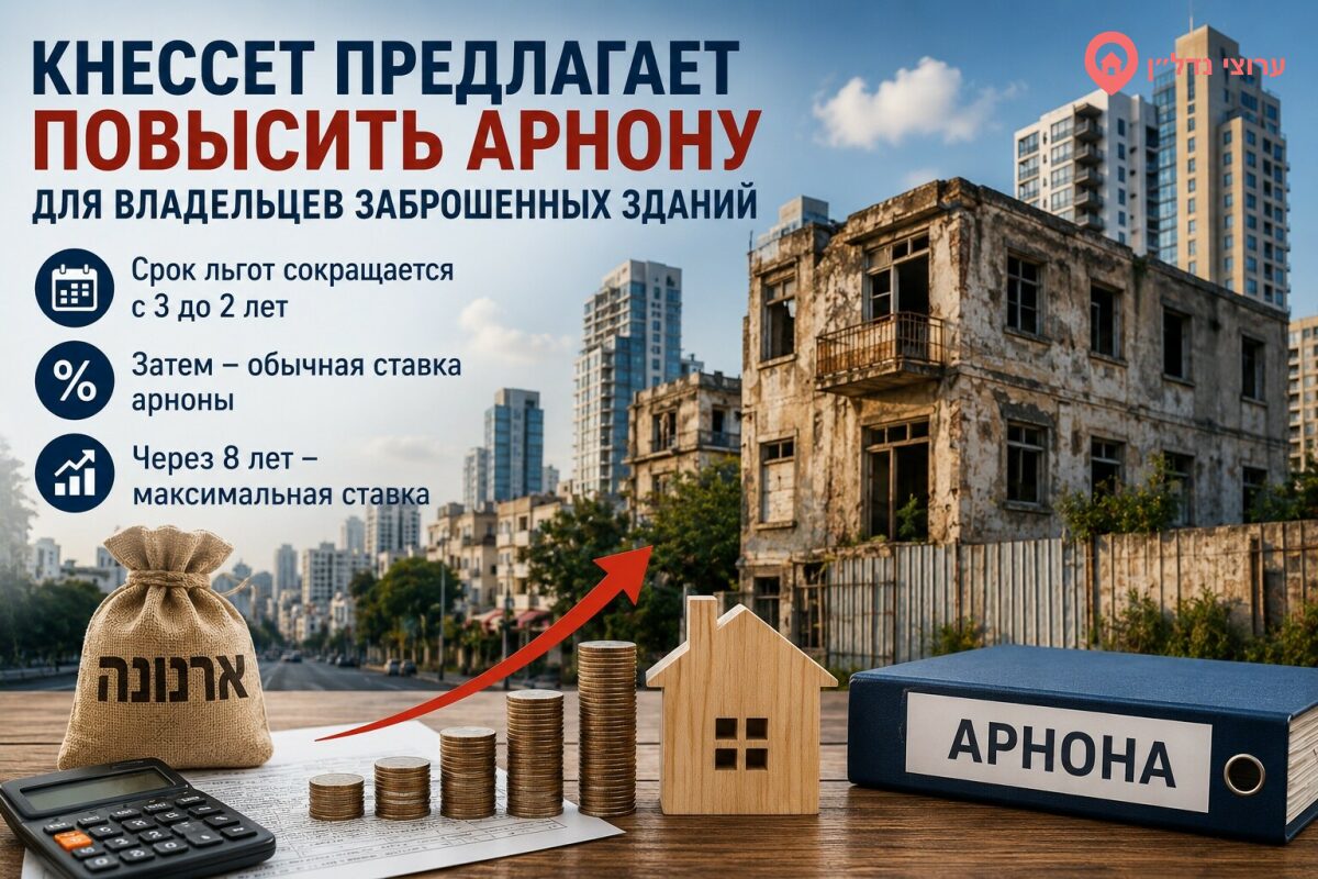 Кнессет планирует изменить правила налогообложения заброшенных зданий