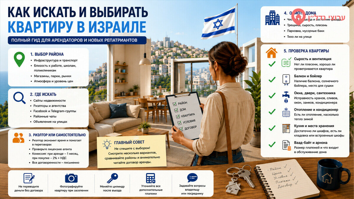 Как искать и выбирать квартиру в Израиле: полный гид для арендаторов и новых репатриантов