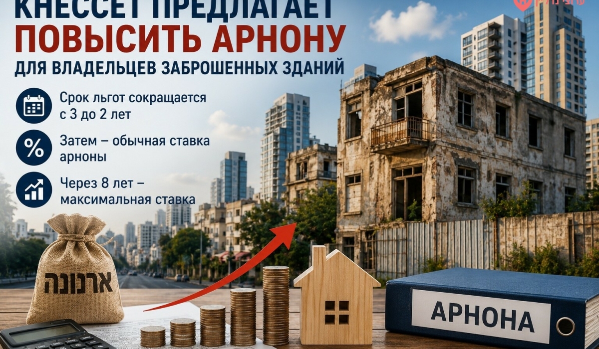 Кнессет планирует изменить правила налогообложения заброшенных зданий