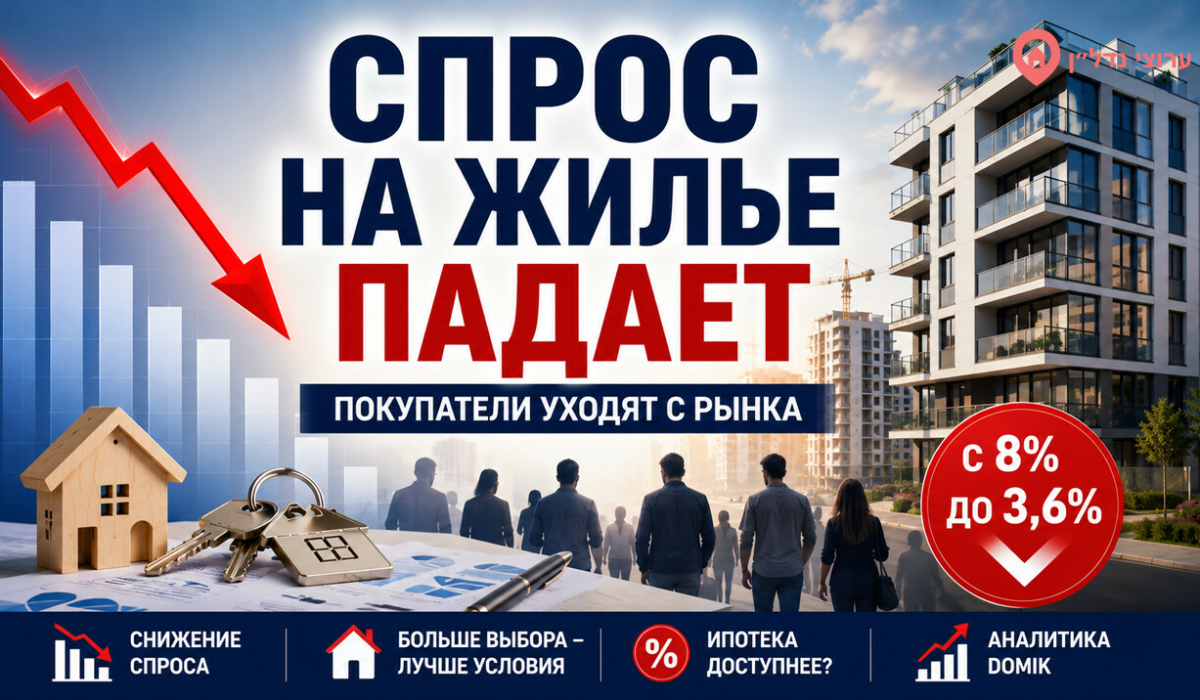 Число израильтян, планирующих купить жилье, сократилось более чем в два раза