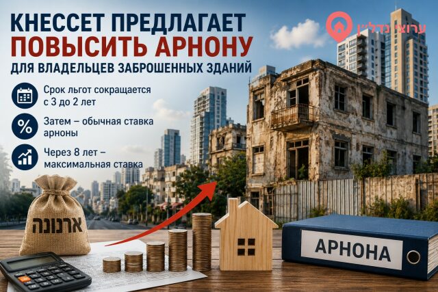 Кнессет планирует изменить правила налогообложения заброшенных зданий