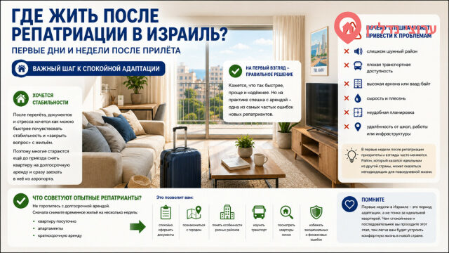 Временное жильё в Израиле: почему не стоит спешить с долгосрочной арендой после репатриации