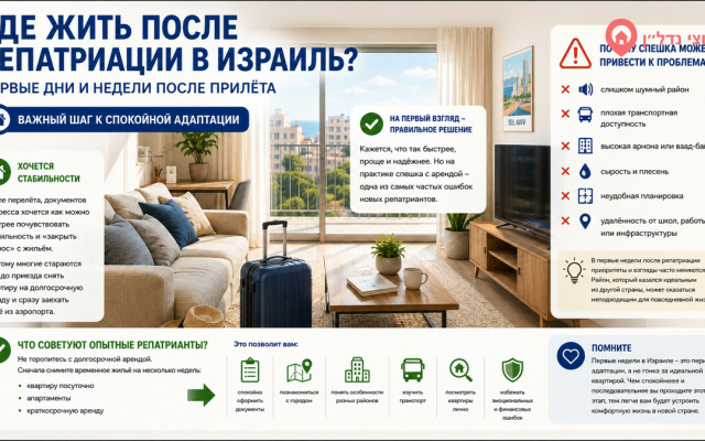 Временное жильё в Израиле: почему не стоит спешить с долгосрочной арендой после репатриации