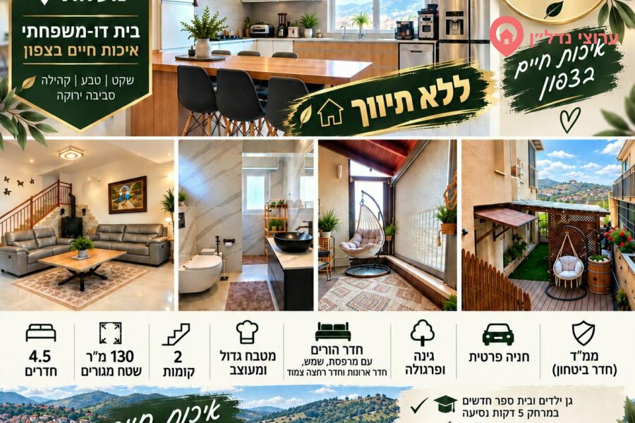 🏡 Дом с настоящей атмосферой дома — на продажу в районе Яфе-Ноф, Маалот 🌿  ✨ Налоговая льгота 14%, фото 1 из 2